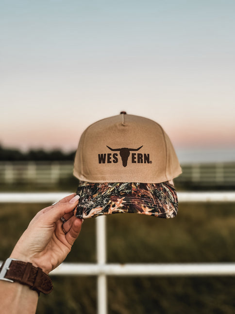 Brand Brown Logo Hat - Camo Woods/Khaki