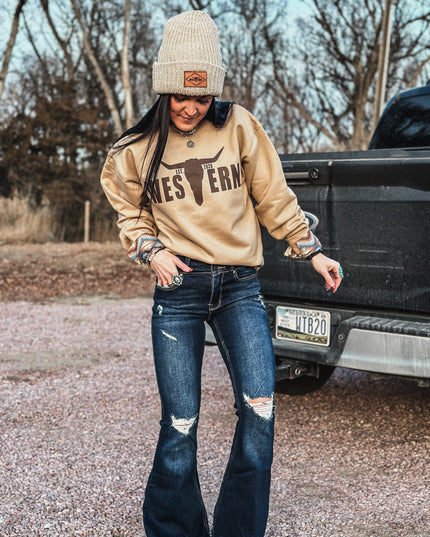 Brand Brown Logo Crew - Caramel