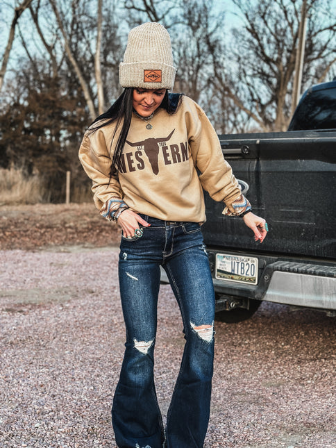 Brand Brown Logo Crew - Caramel