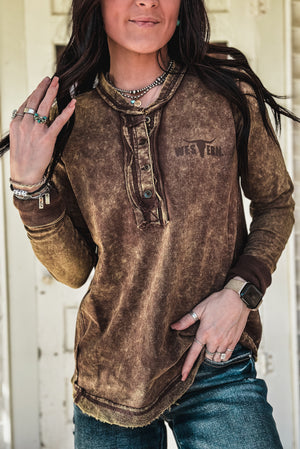 Brand Bozeman Button Longsleeve - Copper