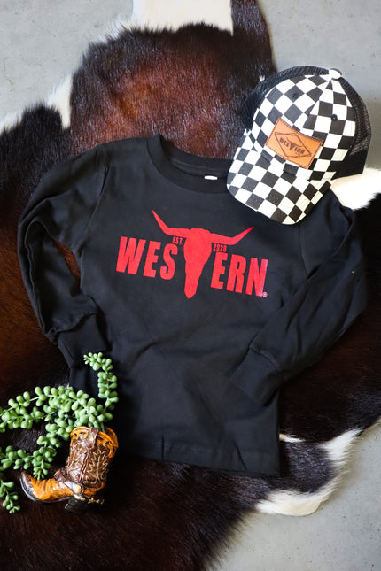 Red Logo Longsleeve T - Black