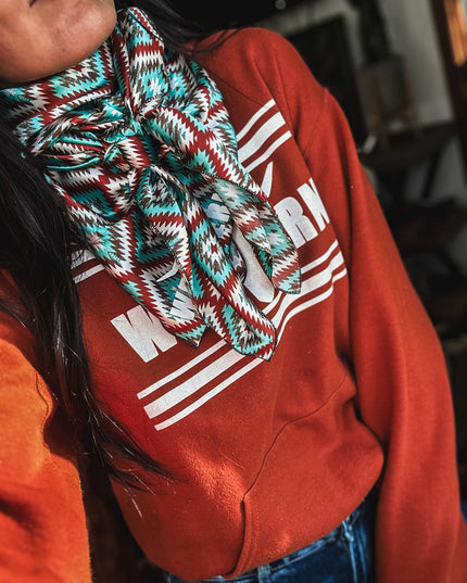 Brand Wild Rag Turq/Orange Aztec