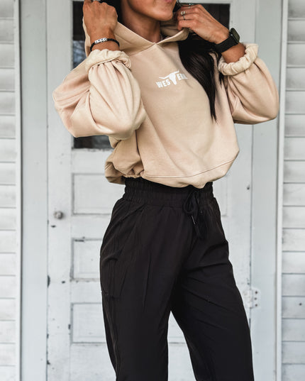 Brand Tri Rover Cinch Hoodie - Cream