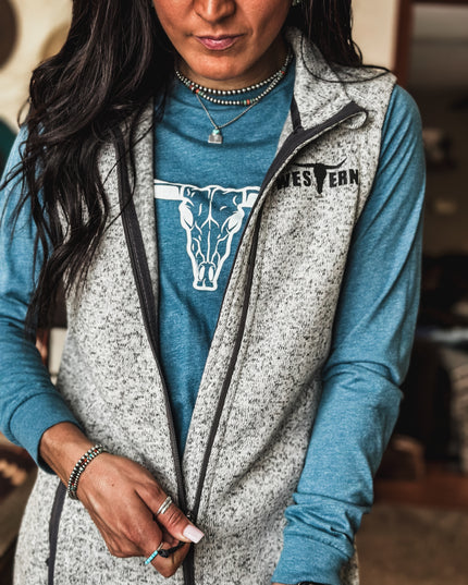 Brand Fleece Vest - Heather Grey