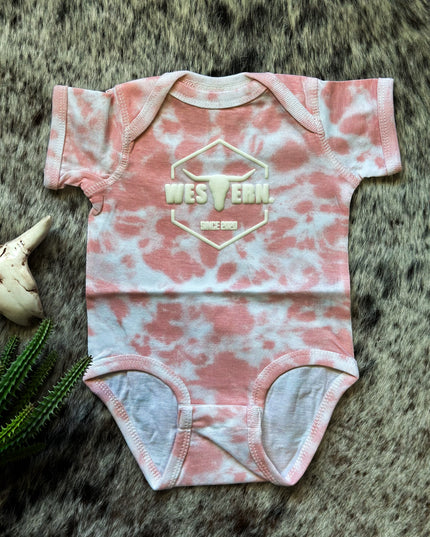 Brand Puff Logo Onesie - Pink Dye
