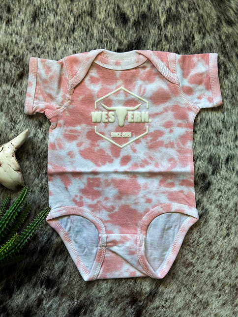 Brand Puff Logo Onesie - Pink Dye