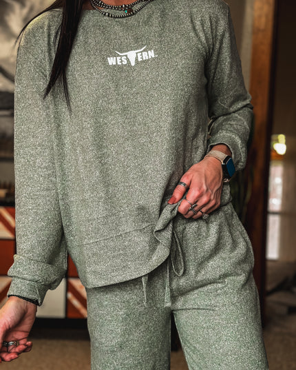 Brand Boulder Lounge Top - Light Olive