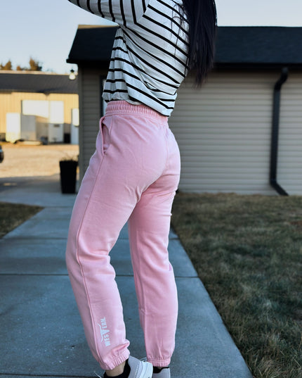 Brand Tri-Cotton Joggers - Candy Pink