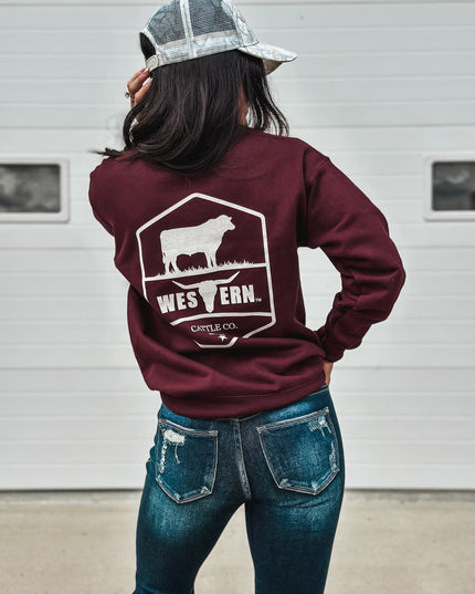 WTB Cattle Co. Crew - Maroon
