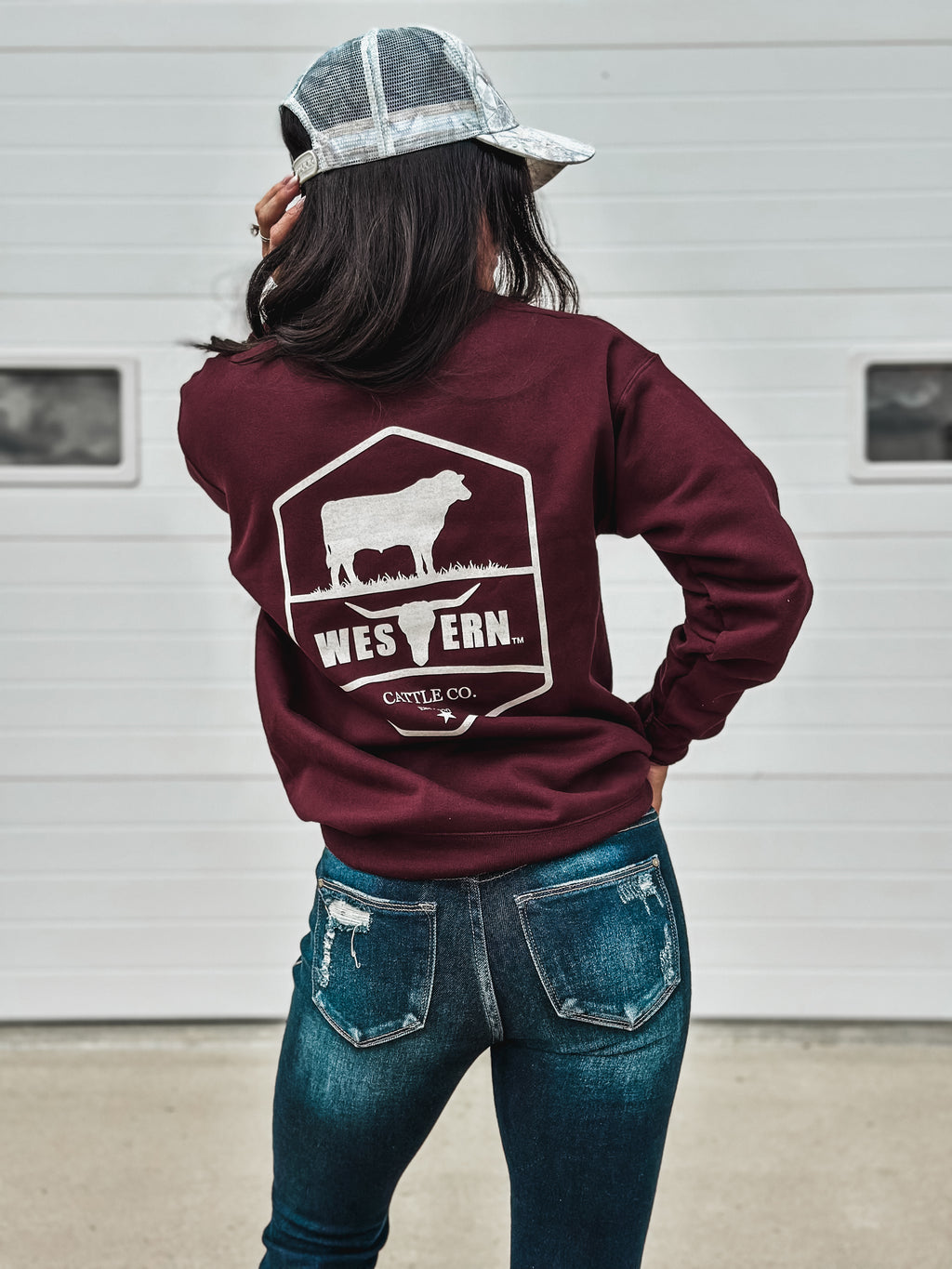 WTB Cattle Co. Crew - Maroon
