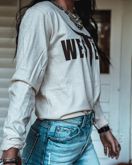 Brand Logo Longsleeve - Ivory/Brown