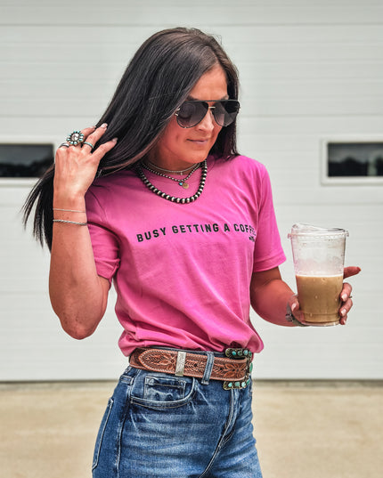 Busy Getting Coffee - Barbie Pink