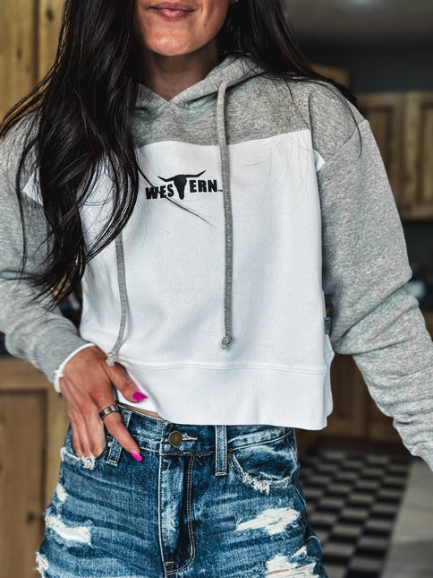 Cropped Fleece Brand Logo Hoodie
