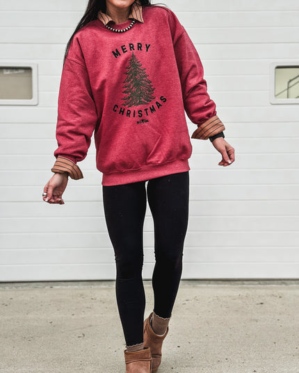 Merry Christmas Tree Crew - Heather Red