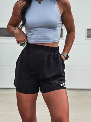 Brand Seamless Crop Tank - Hydrangea Blue