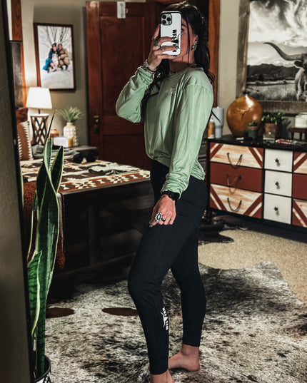 Brand Logo Athleisure Longsleeve - Tea Green
