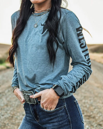Brand Longsleeve Light Denim