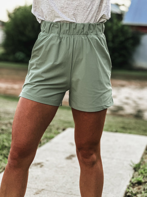Brand Silo Shorts - Sage