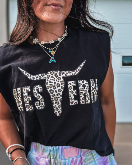 Brand Leopard Logo - Cap Sleeve Tank
