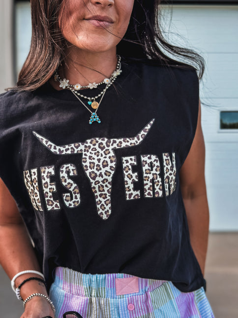 Brand Leopard Logo - Cap Sleeve Tank