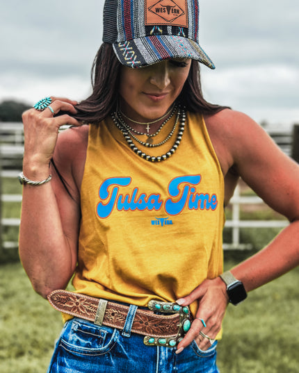 Tulsa Time Cropped Tank - Mustard