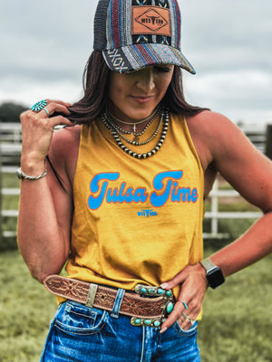 Tulsa Time Cropped Tank - Mustard