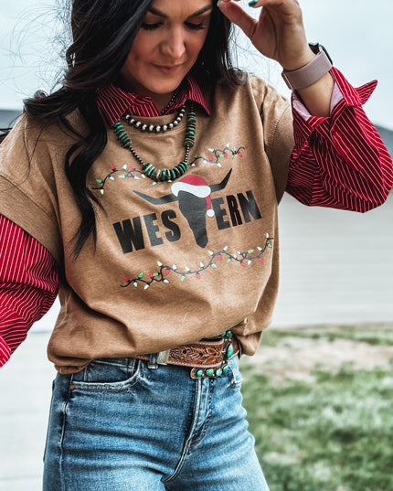 Brand Logo Christmas Edition Vintage T - Latte