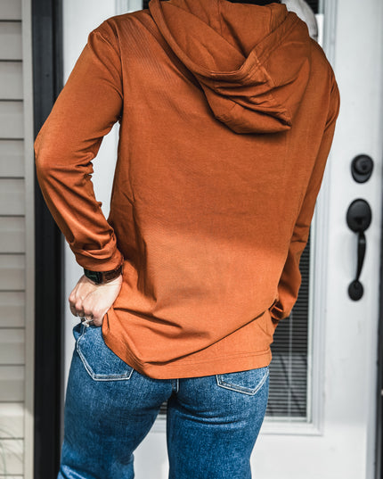 Brand Ridge Button Hoodie - Amber
