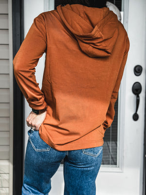 Brand Ridge Button Hoodie - Amber