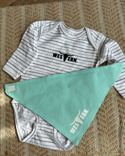 Brand Baby Bandana Bib - Blue/Teal