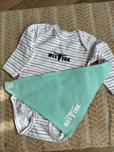 Brand Baby Bandana Bib - Blue/Teal