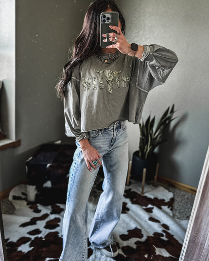 Brand Woods Camo Logo - Crop Longsleeve