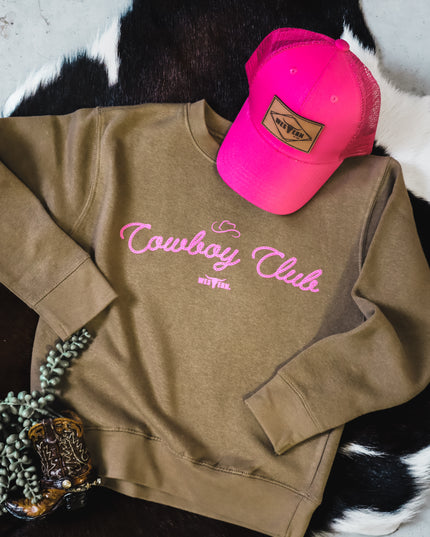 Cowboy Club (Pink) Crew - Brown