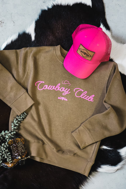 Cowboy Club (Pink) Crew - Brown