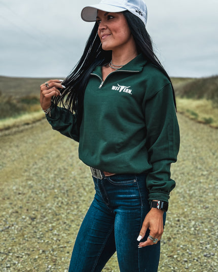 Brand 1/4 Zip Forest Green