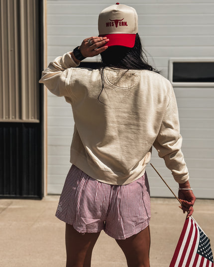 Vintage 4th of July Mid-Length Crew