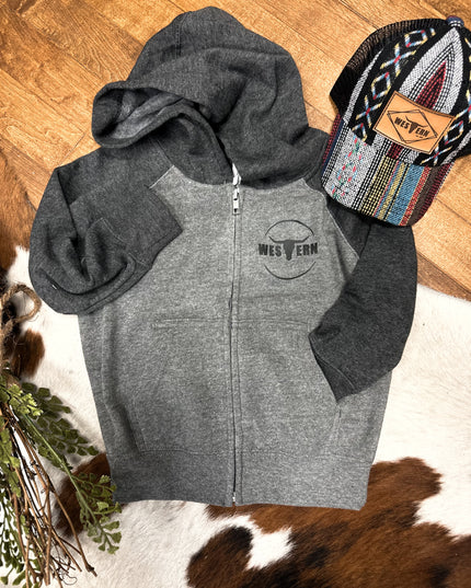Brand Indy Full Zip Hoodie Toddler - Grey/Black