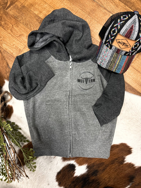 Brand Indy Full Zip Hoodie Toddler - Grey/Black