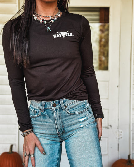 Brand Ashley Fitted Longsleeve - Black
