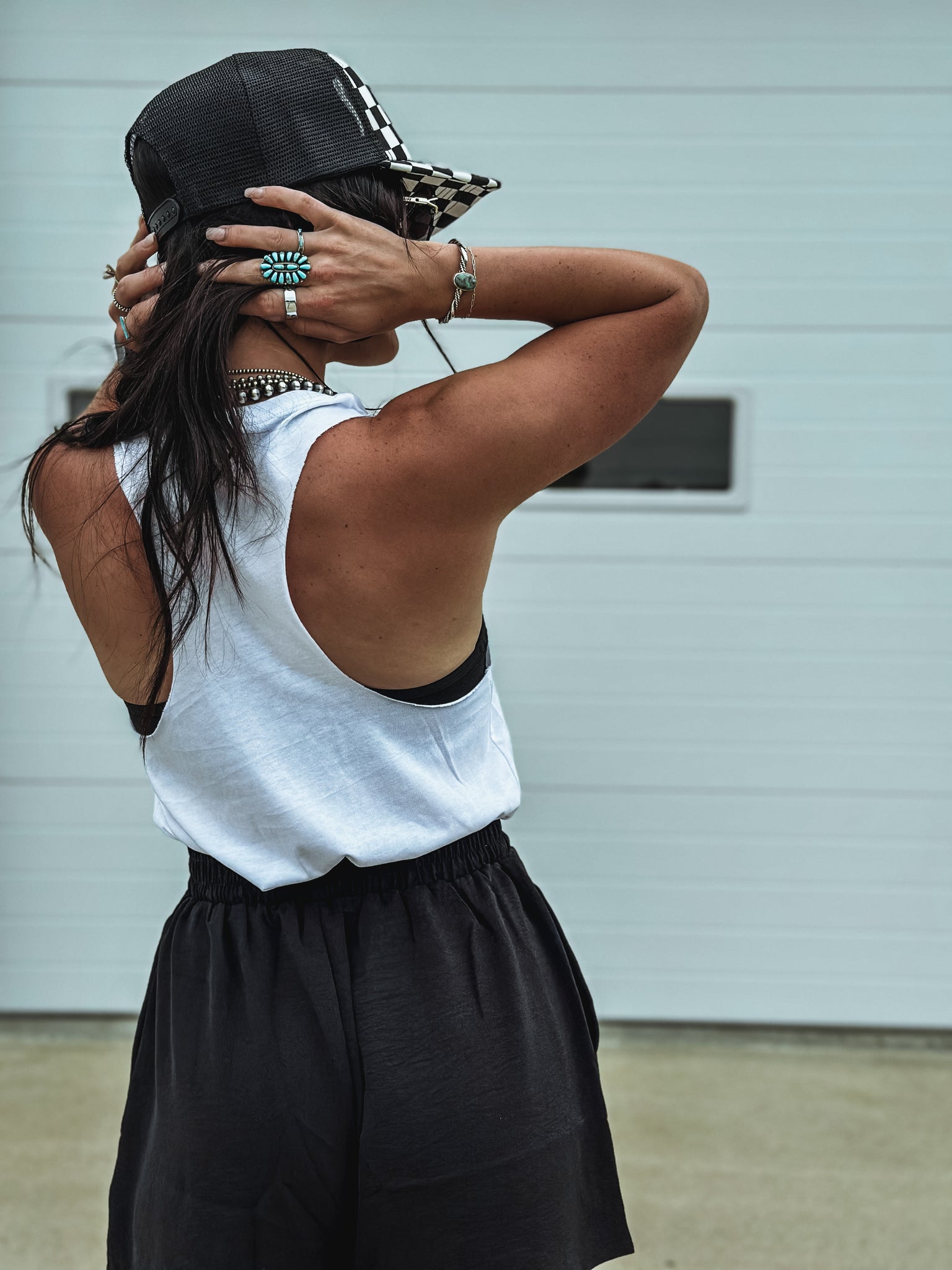 WTB Race Day Cropped Tank - White