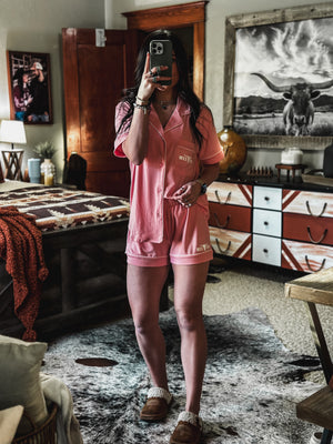 Brand Sleepover PJ Set - Pink