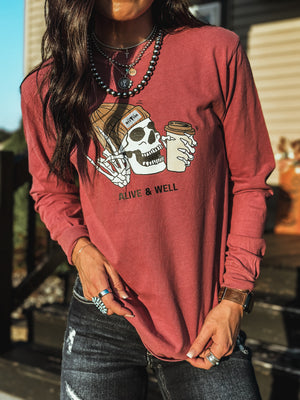 Alive and Well Longsleeve - Crimson