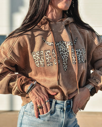 Brand Jersey Hoodie - Leopard/Camel
