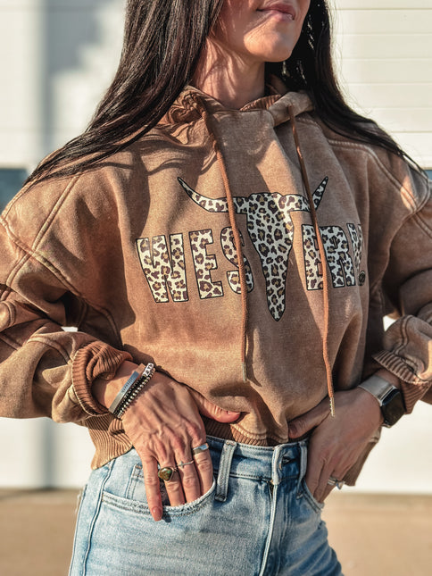 Brand Jersey Hoodie - Leopard/Camel