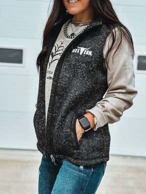 Brand Fleece Vest - Heather Black