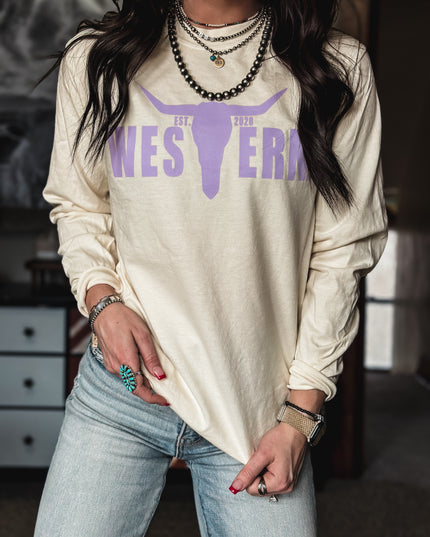 Brand Lavender Logo Longsleeve - Ivory