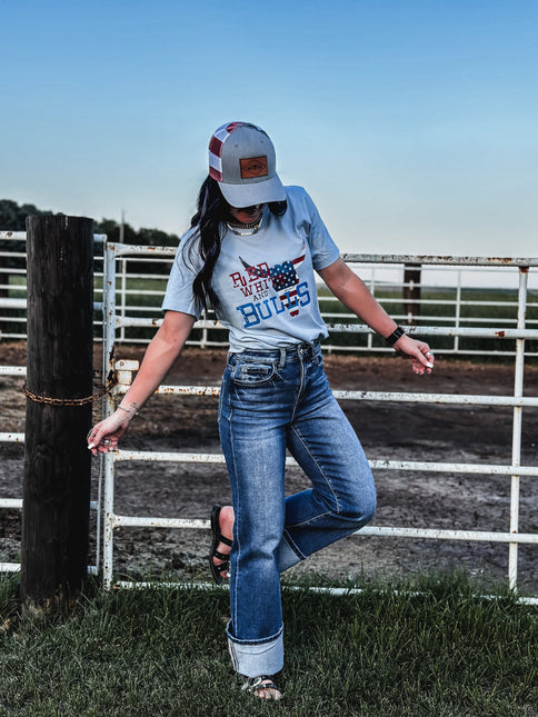 Red White & Bulls - Light Blue