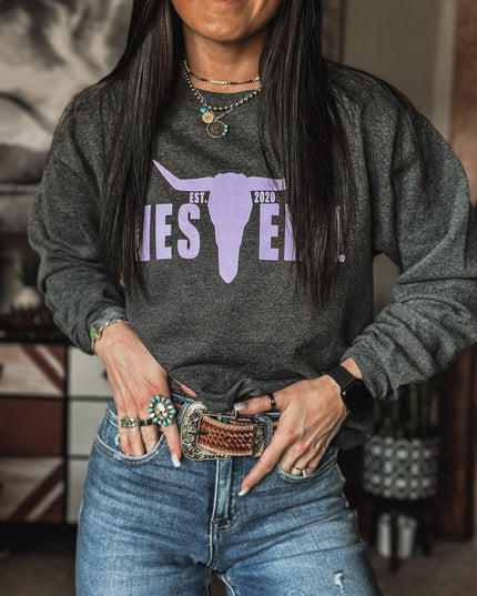 Brand Logo Crew - Lavender/Dark Heather Grey