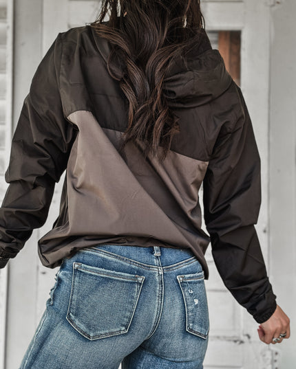 Brand Scuba Windbreaker Full Zip Jacket - Black/Charcoal