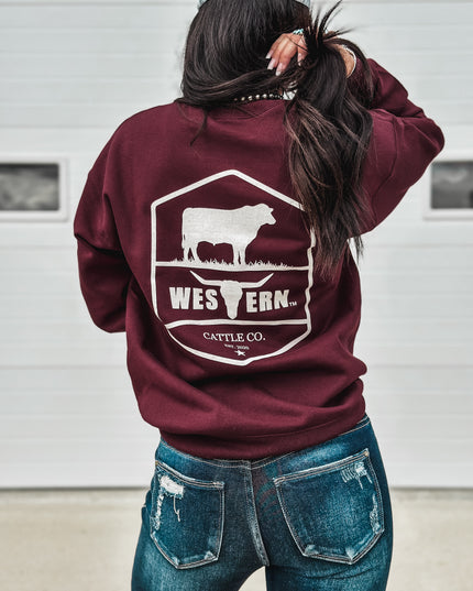 WTB Cattle Co. Crew - Maroon